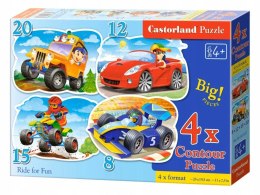 Castorland Samochody Auta Pojazdy Puzzle 4w1 Maxi 8+12+15+20 elementów 4+