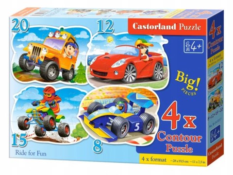 Castorland Samochody Auta Pojazdy Puzzle 4w1 Maxi 8+12+15+20 elementów 4+