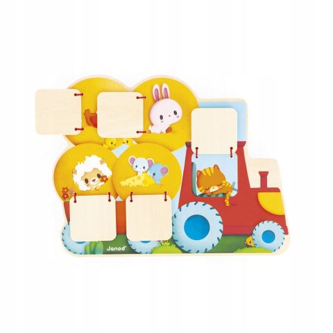 Drewniana tablica szukaj i znajdź Traktor Farma 12m+ Janod