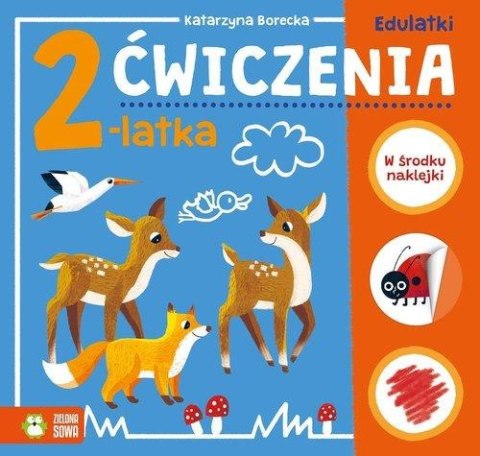 Edulatki Ćwiczenia 2-latka Naklejki Zagadki 2+ Zielona Sowa