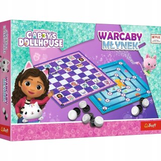 Gra Planszowa Warcaby i młynek Koci Domek Gabi Trefl 2w1 Gry Rodzinne
