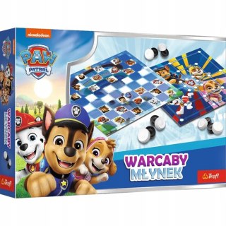 Gra Planszowa Warcaby i młynek Psi Patrol Trefl 2w1 Gry Rodzinne