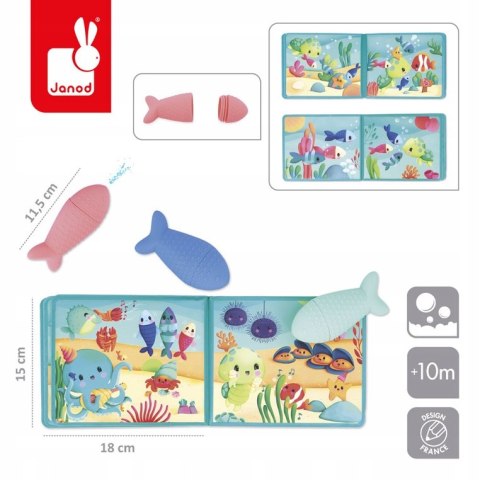 Janod Książeczka do kąpieli z 3 psikawkami Przyjęcie pod wodą 10m+