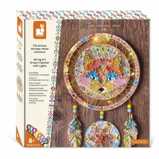 Janod Zestaw kreatywny Przeplatanka 3D String art Świecący łapacz snów 8+