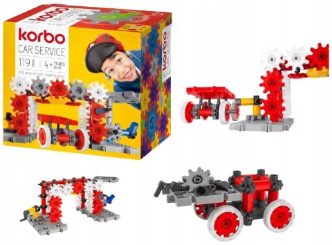 Klocki Korbo Car Service 119 elementów Ruchome Konstrukcyjne Zakręć