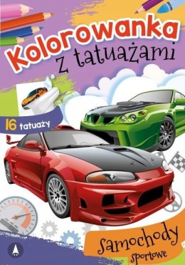 Kolorowanka z tatuażami Samochody sportowe Tatuaże Skrzat