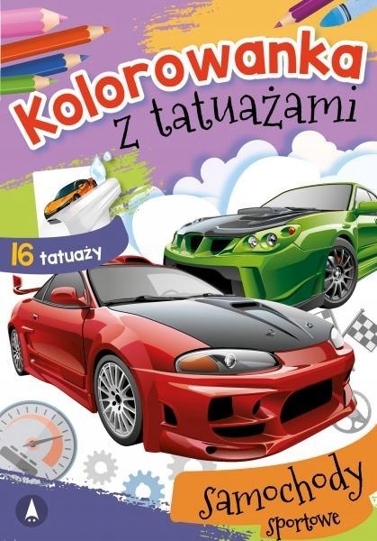 Kolorowanka z tatuażami Samochody sportowe Tatuaże Skrzat