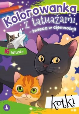 Kolorowanka z tatuażami świecą w ciemności Kotki 16 Tatuaży Tatuaże