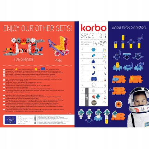 Korbo Space Kosmos Klocki 131 elementów Ruchome Konstrukcyjne Zakręć