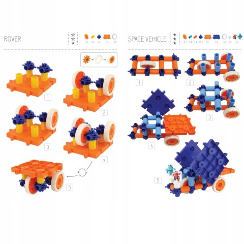 Korbo Space Kosmos Klocki 131 elementów Ruchome Konstrukcyjne Zakręć