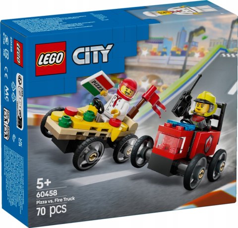 Lego City 60458 Zestaw wyścigówek: pizza kontra wóz strażacki