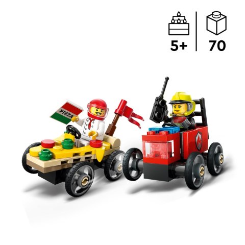 Lego City 60458 Zestaw wyścigówek: pizza kontra wóz strażacki