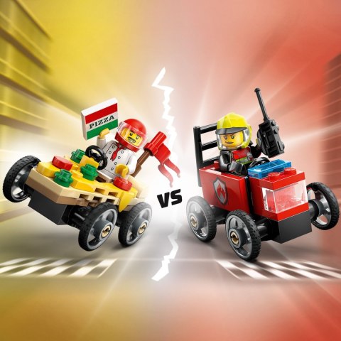 Lego City 60458 Zestaw wyścigówek: pizza kontra wóz strażacki