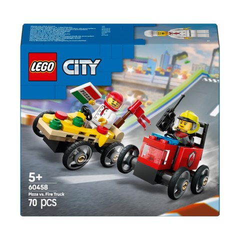 Lego City 60458 Zestaw wyścigówek: pizza kontra wóz strażacki