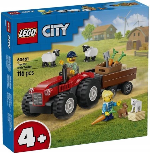 Lego City 60461 Czerwony traktor z przyczepą i owcami