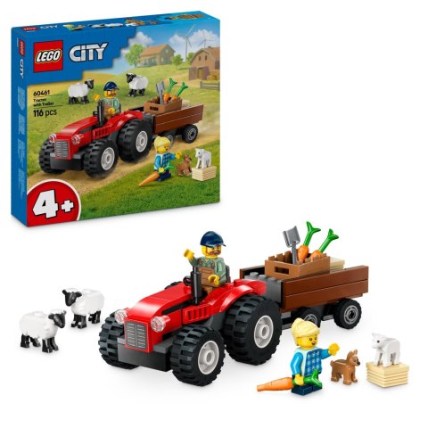 Lego City 60461 Czerwony traktor z przyczepą i owcami