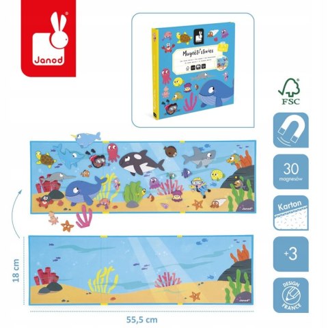 Magnetyczna Układanka Podwodny świat Magneti'stories 3+ Janod Magnesy