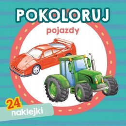Pokoloruj pojazdy Skrzat 24 Naklejki Kolorowanka