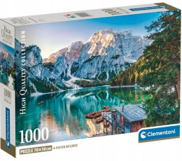Puzzle 1000 elementów 39934 Emerald Lake Jezioro Braies Clementoni