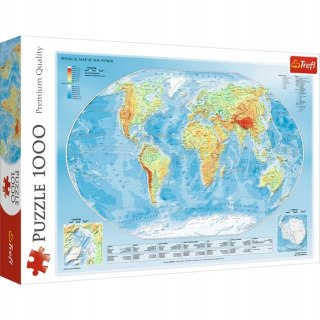 Puzzle 1000 elementów Mapa fizyczna świata 10463 Trefl