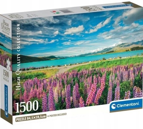 Puzzle 1500 elementów Lupins at Lake Tekapo Compact 31731 Clementoni