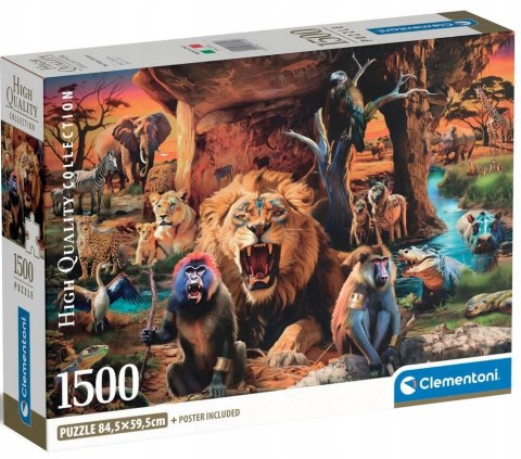 Puzzle 1500 elementów Zwierzęta Dżungla Compact 31722 Clementoni