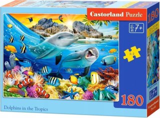 Puzzle 180 elementów Delfiny w Tropikach Morze Rafa Castorland 7+