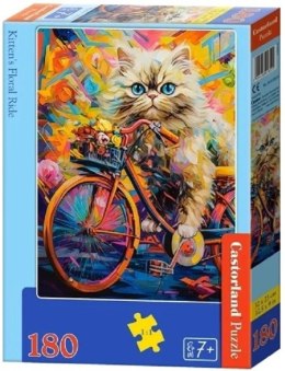 Puzzle 180 elementów Kwiatowa przejażdżka kociaka Kotek Castorland 7+