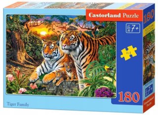 Puzzle 180 elementów Rodzina Tygrysów Tygrysy Castorland 7+