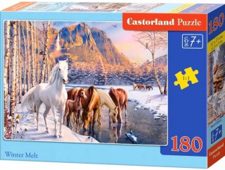 Puzzle 180 elementów Zimowe roztopy Konie zimą Castorland 7+