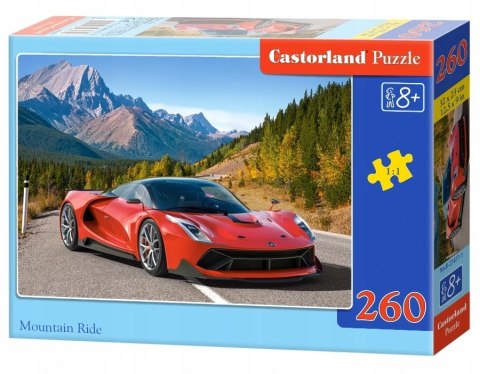 Puzzle 260 elementów Górska jazda Czerwone Auto Sportowe Castorland 8+