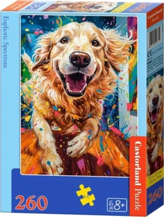 Puzzle 260 elementów Wesoły Pies Labrador Piesek w euforii Castorland 8+