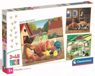 Puzzle 3x48 elementów Momenty na Wsi Farma 25791 Clementoni 3w1
