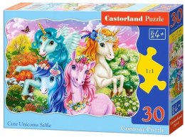 Puzzle 30 elementów Urocze selfie jednorożców Jednorożce Castorland 4+