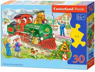Puzzle 30 elementów Zielona Lokomotywa Castorland 4+