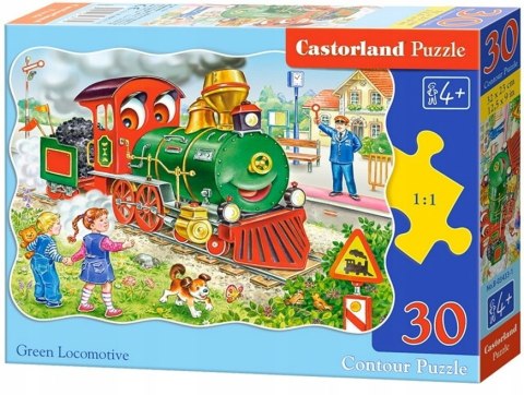 Puzzle 30 elementów Zielona Lokomotywa Castorland 4+