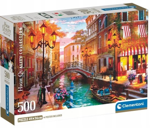 Puzzle 500 elementów 35586 Sunse over Venice Wenecja Compact Clementoni