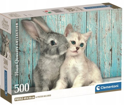 Puzzle 500 elementów Compact Kotek i Królik 35539 Clementoni