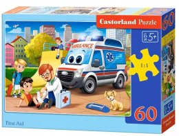 Puzzle 60 elementów Pierwsza Pomoc Karetka Ambulans Castorland 5+