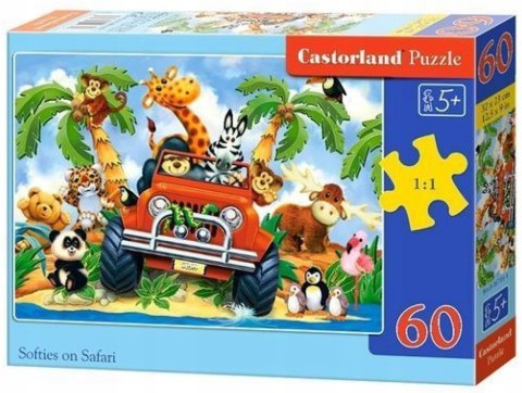 Puzzle 60 elementów Pluszaki na Safari Castorland 5+