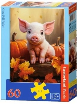 Puzzle 60 elementów Słodki jesienny prosiaczek Castorland 5+