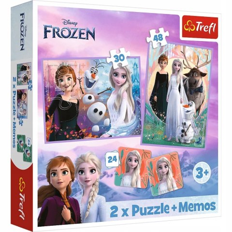 Puzzle + Memory 2w1 Kraina Lodu 93335 Księżniczki w swojej krainie Trefl 3+