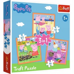 Puzzle Pomysłowa Świnka Peppa 3w1 34852 Trefl