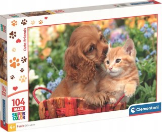 Puzzle Słodcy Przyjaciele Piesek Kotek 104 elementów Maxi 25763 Clementoni
