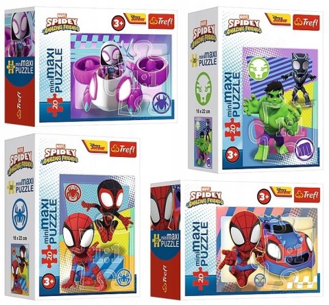 Puzzle Spidey i Przyjaciele Minimaxi Trefl 4 szt Niesamowity Spidey 4w1