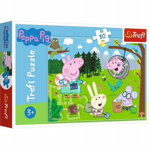 Puzzle Świnka Peppa Pepa 30 elementów 18245 Trefl Leśna wyprawa