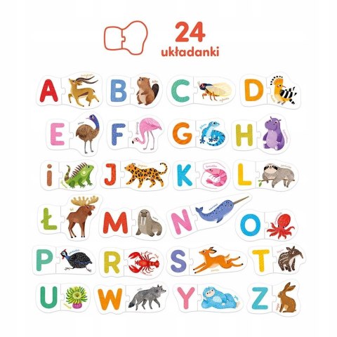 Puzzle do pary Literki CzuCzu Litery Układanka dla malucha 24 Układanki