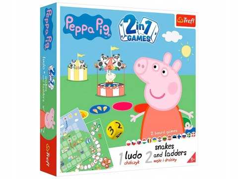 Gra 2w1 Chińczyk Węże i drabiny Świnka Peppa Trefl
