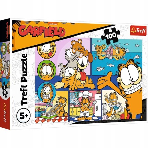 Puzzle 100 elementów Leniwy Garfield 16521 Trefl 5+