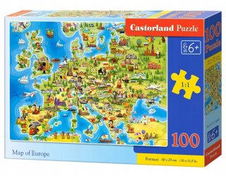Puzzle 100 elementów Mapa Europy Castorland 6+